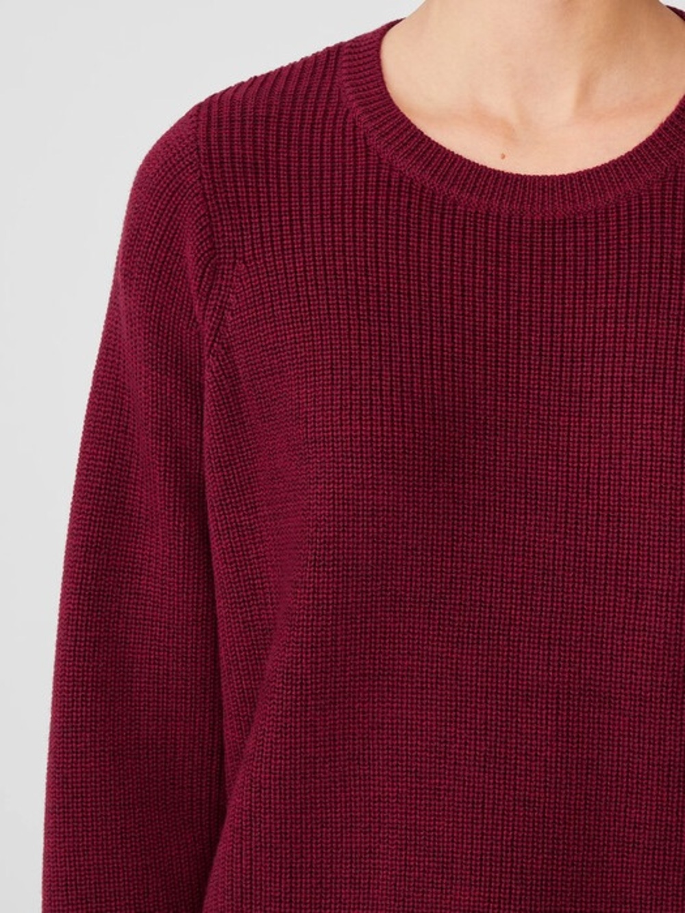 Like New Eileen Fisher Women’s Size Medium Cranberry Merino Crew Neck Top